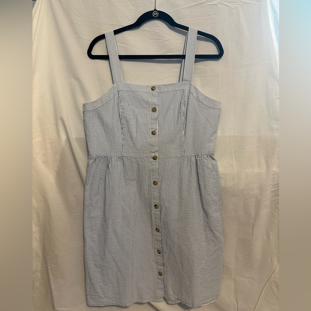 J. Crew Striped Sleeveless Square Neck Mini Sundress